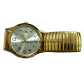 Fashion Analog Golden Alloy Watch with Elastic Band for Man